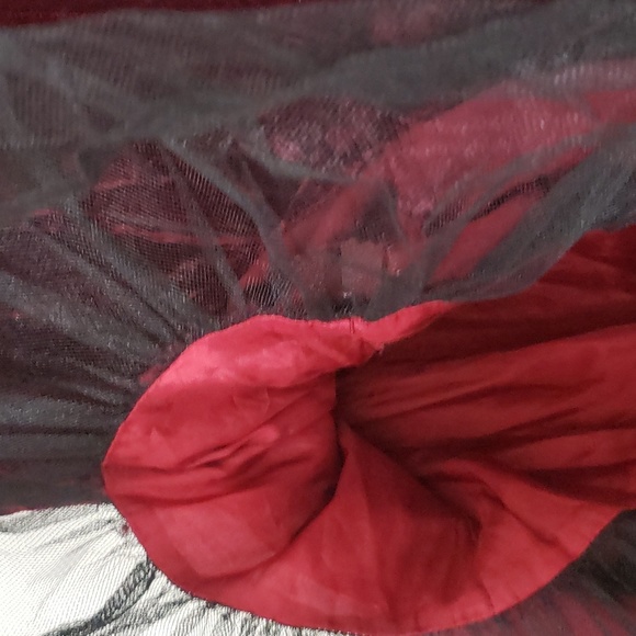 Vintage Roberta Red crushed velvet dress size Small 5/6 burgundy - Picture 6 of 10